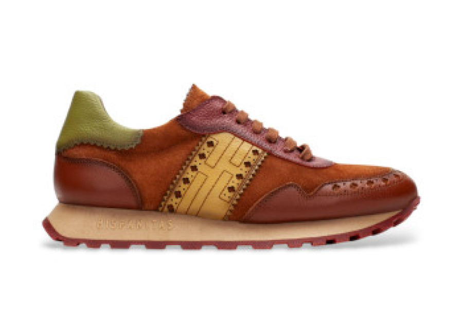 Hispanitas para mujer. Zapatillas de piel Iron multicolor (37), Plano, Cordones, Casua