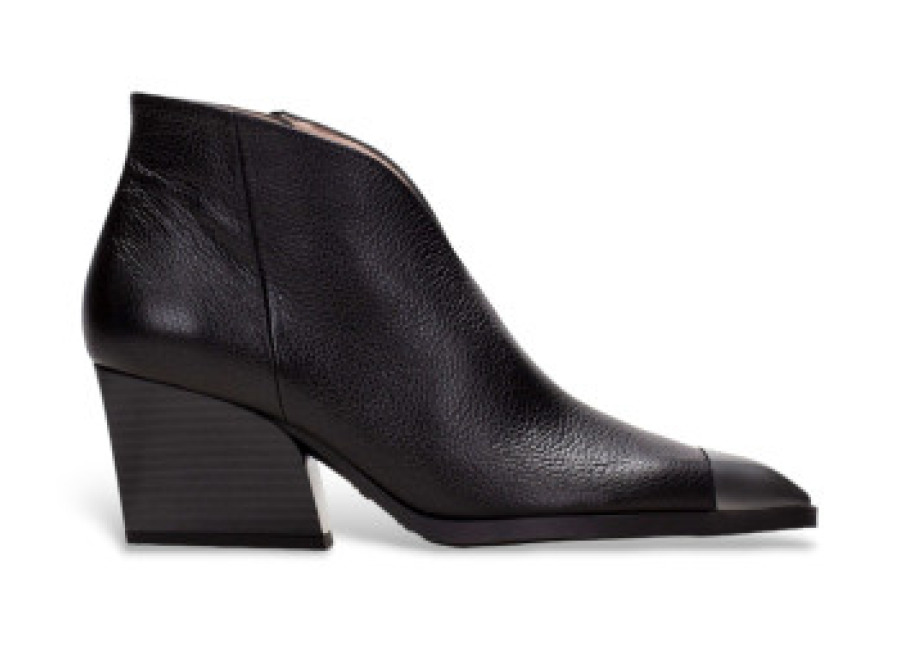 Zapatillas Hispanitas para mujer. Botines punta redonda de piel negro (41), 3 a 5cm, Cremallera, Casua