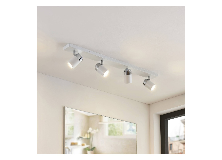 Lindby Foco Lindby Kardo, 4 luces, blanco, metal, IP44