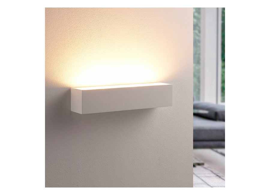 Lindby Aplique de pared Lindby Santino, 35 cm, escayola, G9, pintable