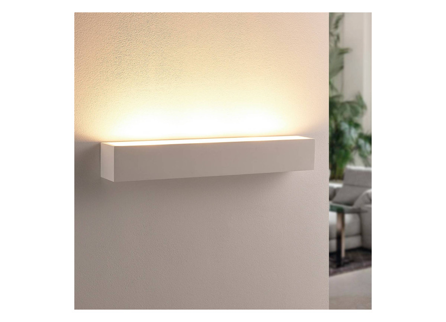 Lindby Aplique de pared Lindby Santino, 51 cm, escayola, G9, pintable