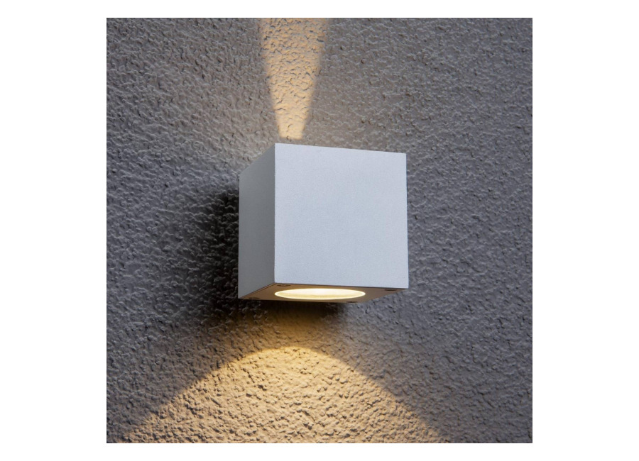 Lucande aplique LED para exterior Jarno, blanco, metal, 9 c