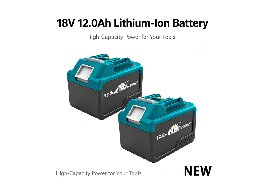 2 baterías de litio de gran capacidad de 18 V y 12,0 Ah con salida tipo…