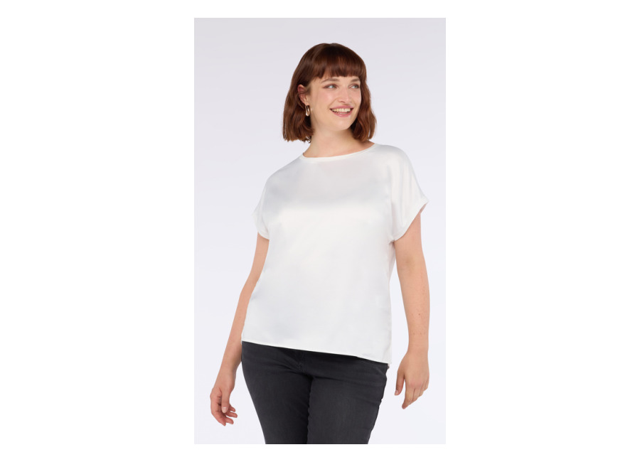 Fiorella Rubino Camiseta bimatérica con cuello redondo