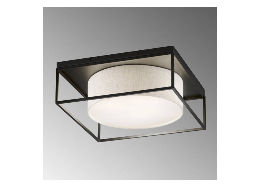 Fischer & HONSEL Plafón Carre 70x70cm pantalla tela blanco