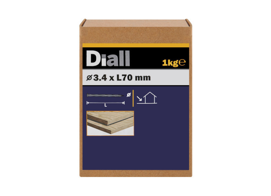 diall Clavo torcido galvanizado 3,4×70 mm diall 1 kg