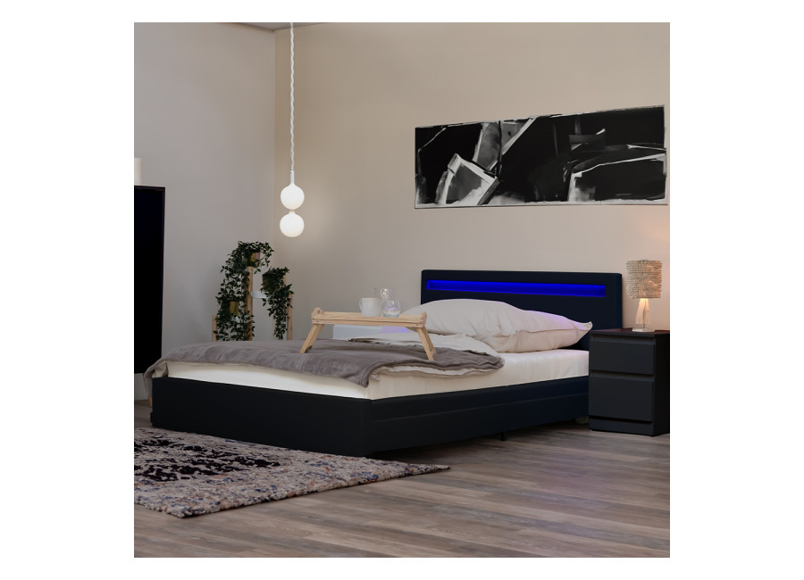 Home Deluxe Cama LED con cajones NUBE – 180 x 200 cm negro