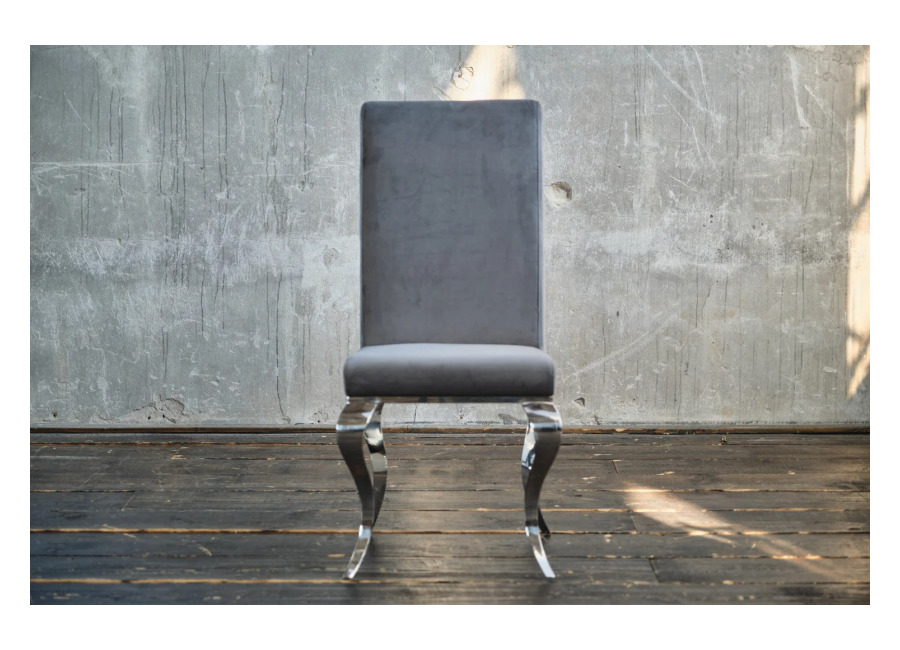 Kawola Silla KAWOLA LEIA, silla de comedor, estilo barroco, terciopelo gri