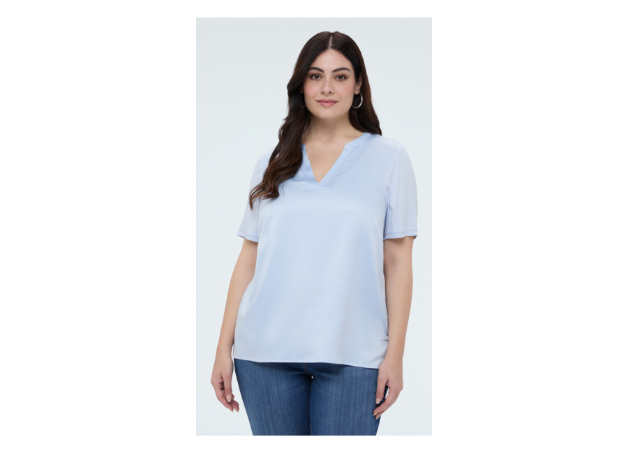 Fiorella Rubino Camiseta bimaterial en mezcla de viscosa