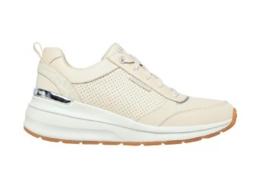 Skechers para mujer. 155616 Zapatillas Billion – Subtle Spots blanco roto (40), 3 a 5cm, Cordones, Casual, Imitación cuero