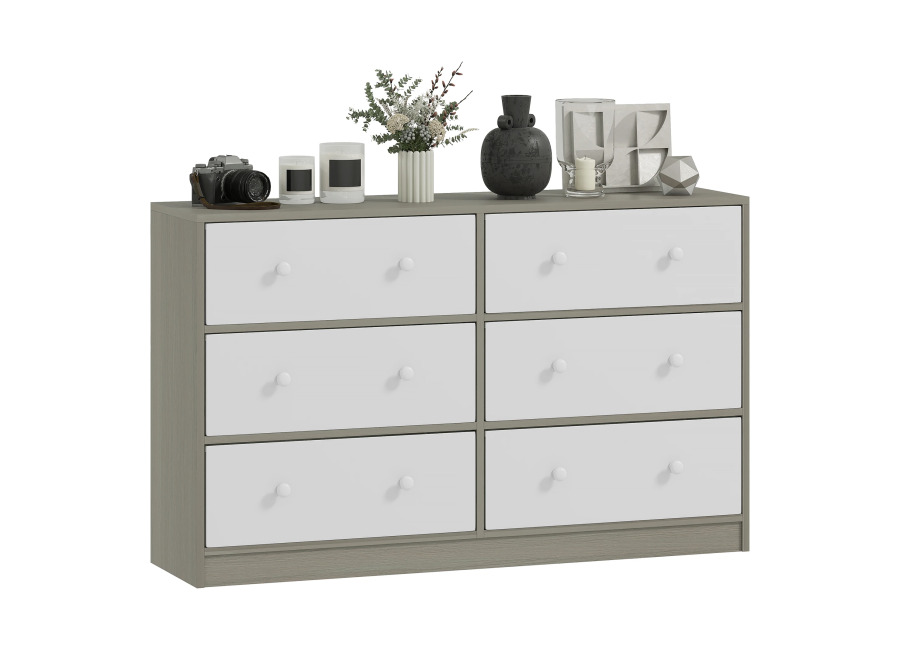 HOMCOM Cómoda con 6 Cajones de Tela, Cómoda para Dormitorio, Marco de Acero y MDF, Cajonera…