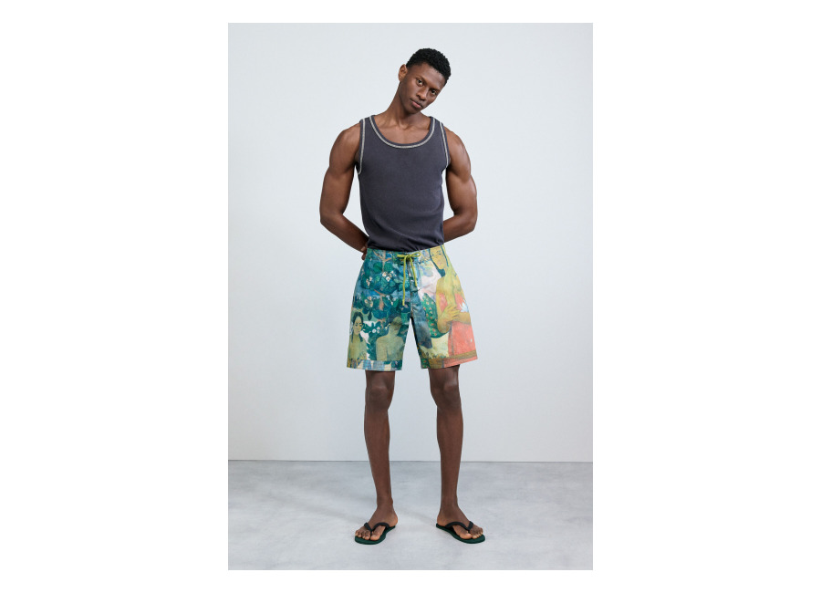 Desigual Bañador estampado gaugin, Hombre, Algodon, Rojo