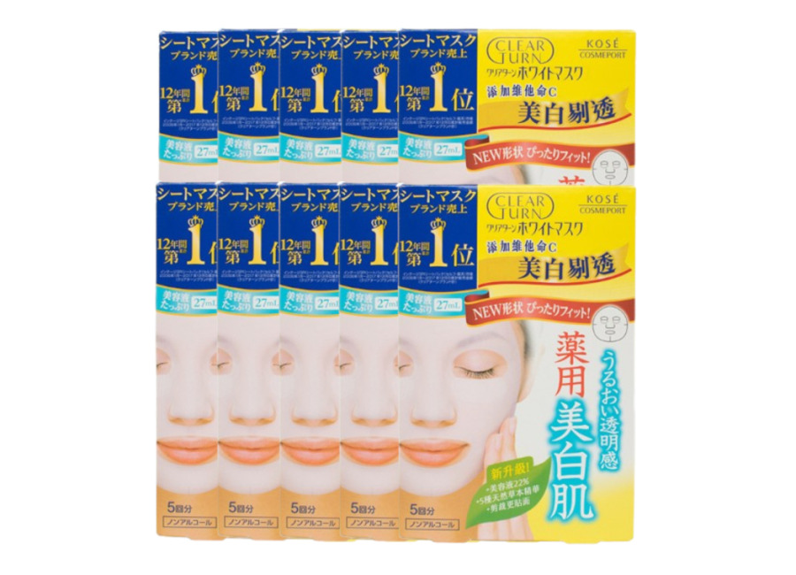 Kose Clear Turn White Vitamin C Mask – 1 sheet (10ea) Set
