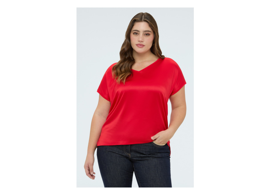 Fiorella Rubino Camiseta bimatérica con escote en V