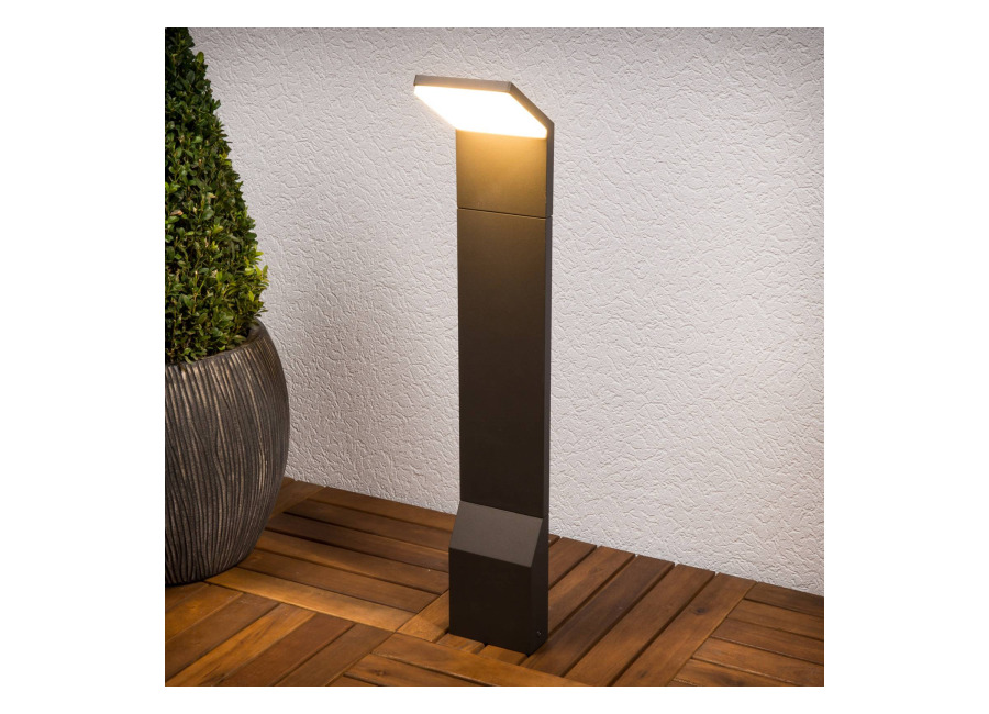 Lucande bolardo luminoso LED Nevio, 60 cm, antracita, meta