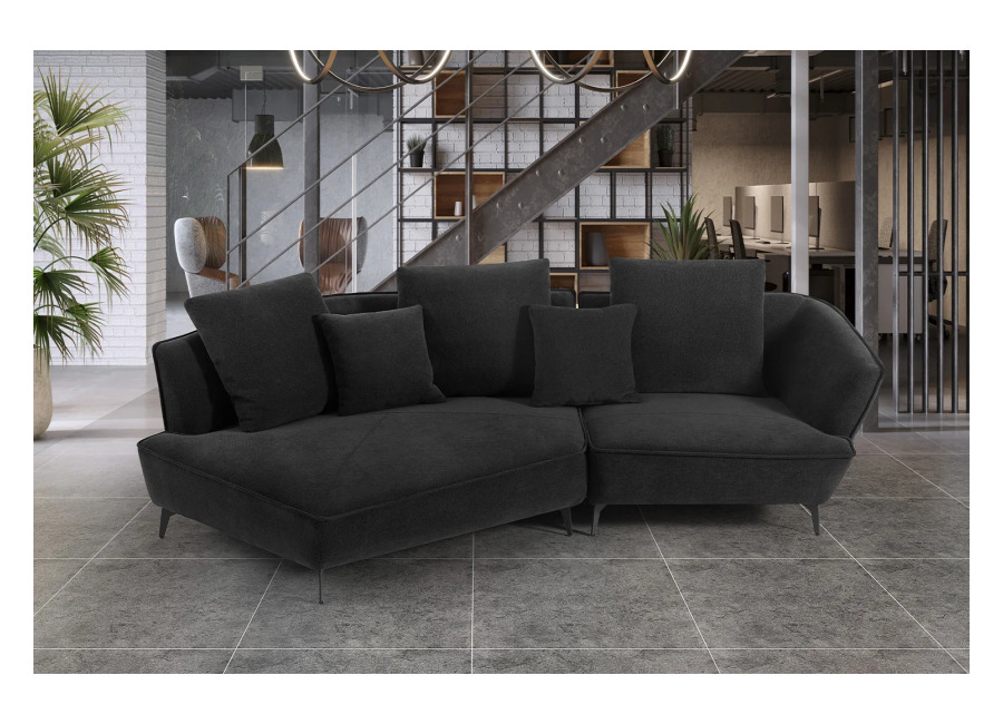 Kawola Sofá GARBO Sofá de diseño tela negro