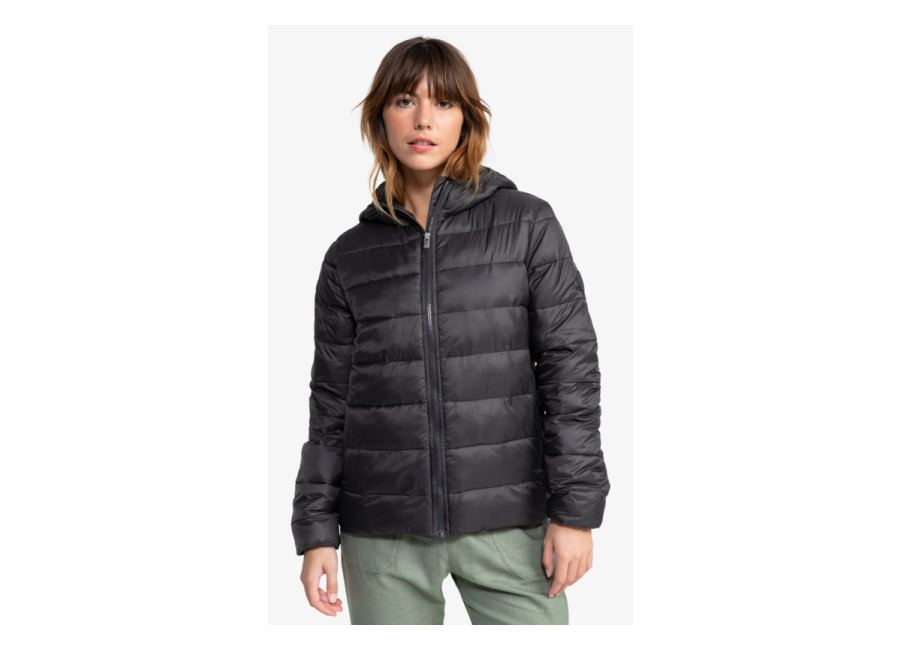 Roxy Wind Bliss Hooded – Chaqueta Acolchada Ligera Comprimible Negro mujer