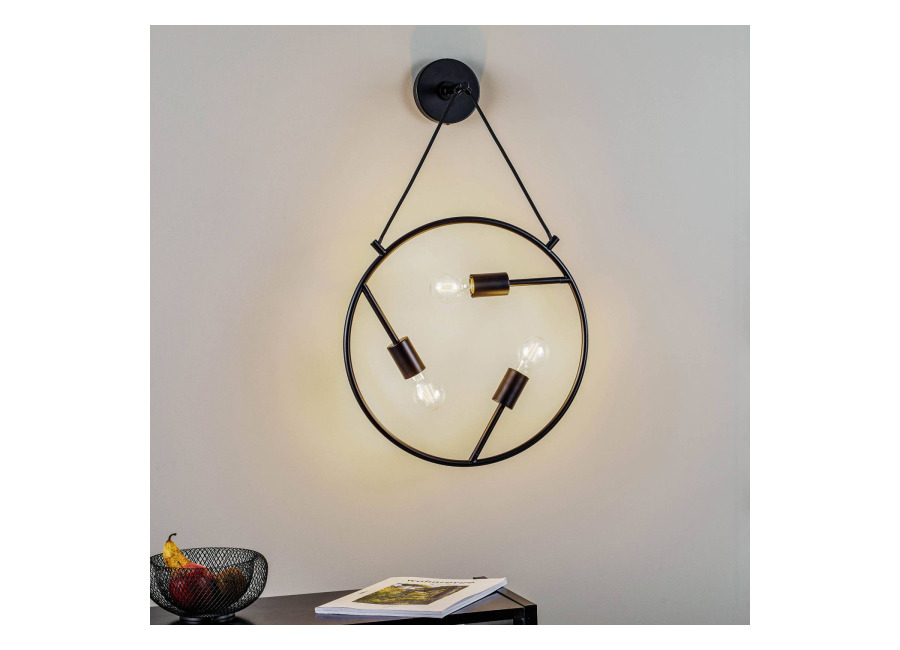 Lucande Linnard aplique de pared de acero, 3 luce