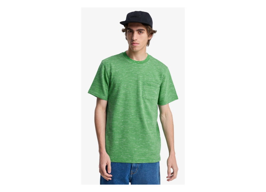 Quiksilver – Lopaz Striped Pocket – Camiseta de manga corta Verde Hombre