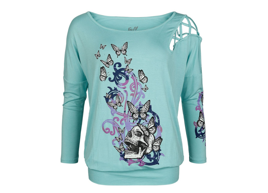 Full Volume by EMP Camiseta Manga Larga de Full Volume by EMP – S XL – para Mujer – Azul claro