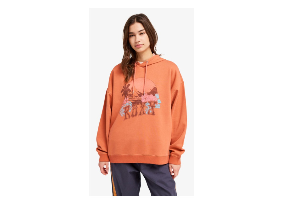 Roxy Lineup Oversized – Sudadera oversize con capucha Naranja Mujer