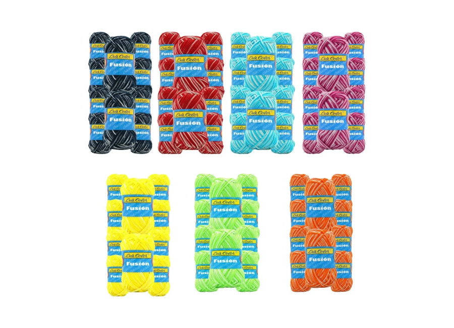 Lote 70 Ovillos fusion Multicolor COMPRAR hilo Seda – Suave Hilo seda para Tejer 50g 100m…