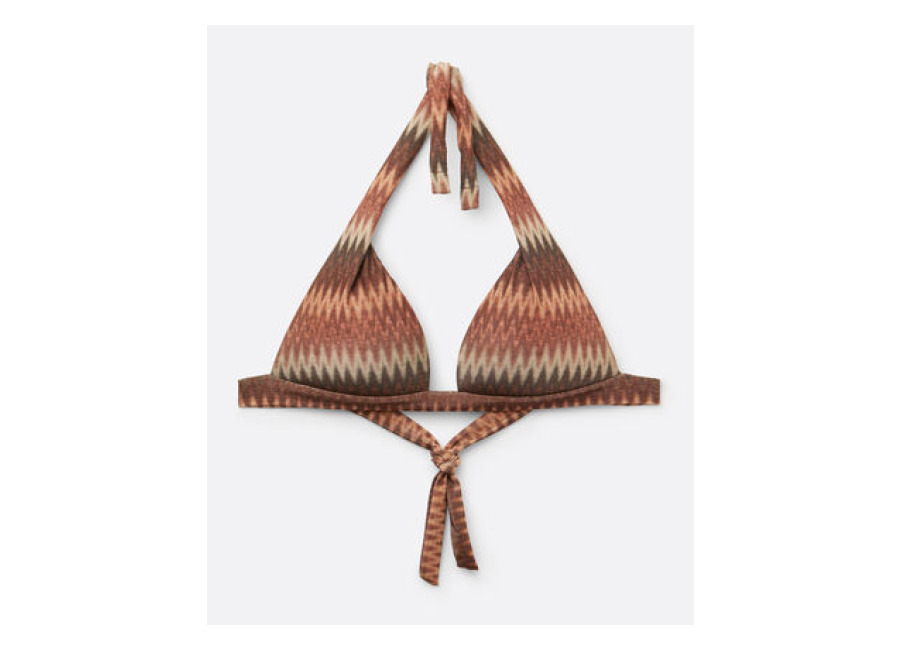 Calzedonia Bikini Triángulo Relleno Golden Chevron Mujer Marrón Tamaño 1