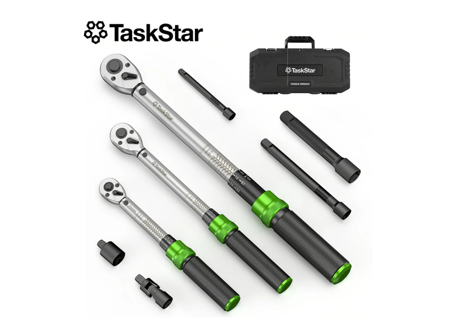 TaskStar-Kit de llave dinamométrica de 1/4 «y 3/8» y 1/2 «, 8 Uds. ±3% de precisión,…