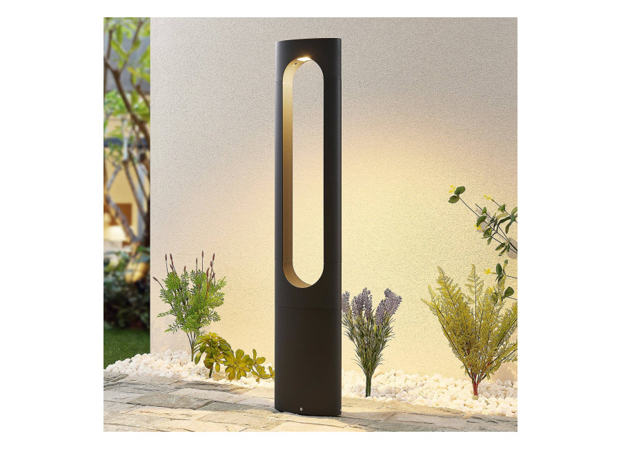 Lucande Bolardo luminoso LED Fenti de 90 cm de altura, color antracita, aluminio, de la