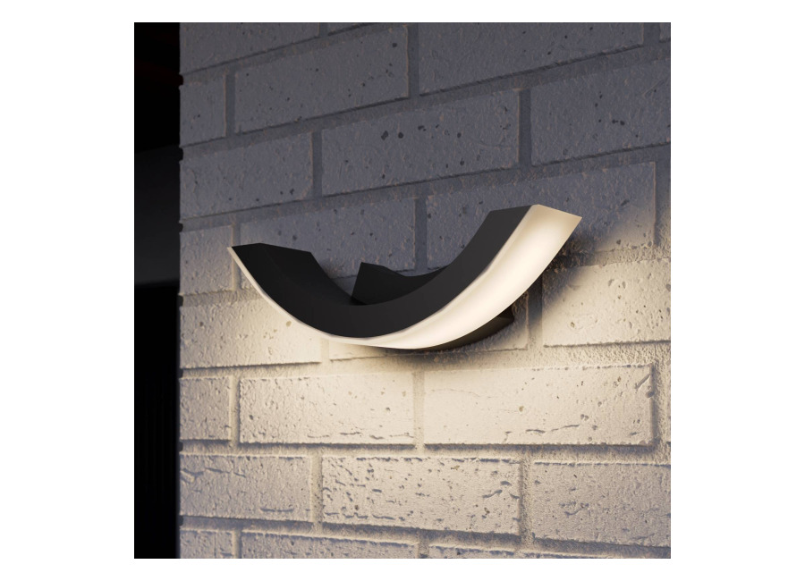 Lucande aplique LED para exterior Half, 30 cm, antracita, IP54