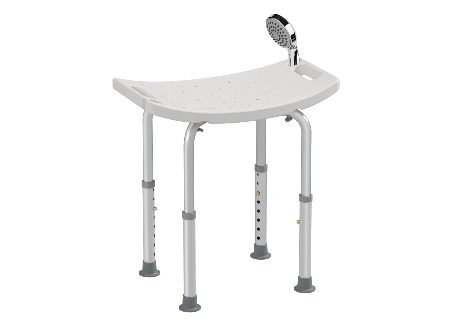 HOMCOM Asiento de Ducha con Altura Ajustable, Taburete Ergonómico con Patas Antideslizantes, Carga Máxima Kg alu…