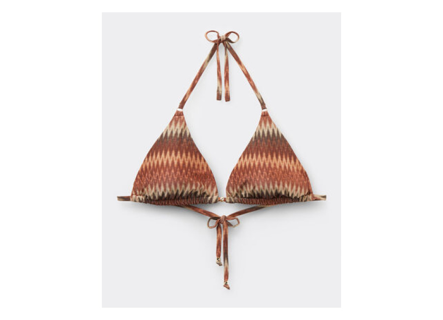 Calzedonia Bikini Triángulo Golden Chevron Mujer Marrón Tamaño 3