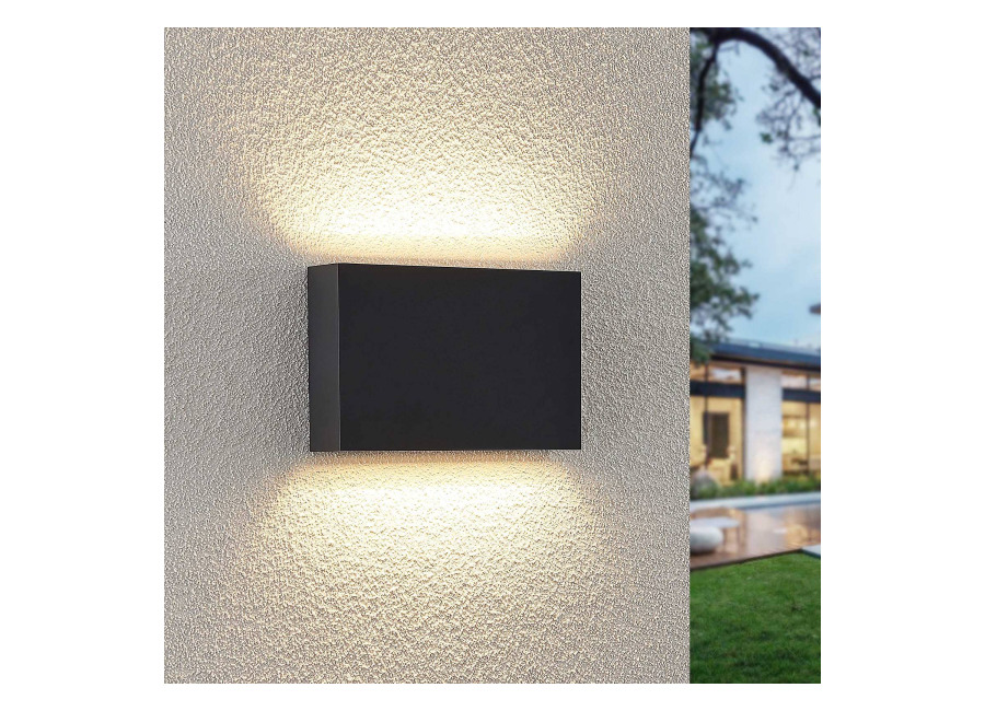Lindby Aplique LED para exterior Jarte de Lindby, juego de 3, arriba/abajo, IP65