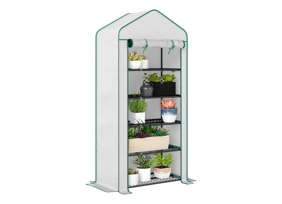 Invernadero de jardín Outsunny de PE con estantes de 5 niveles, invernadero de balcón, lona reforzada,…