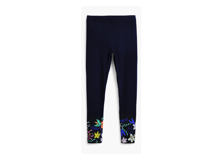 Desigual Leggings flores, Algodon, Azul