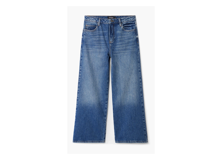 Desigual Vaqueros culotte denim, Algodon, Azul, 34