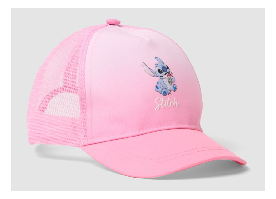 Disney Gorra De Béisbol Rosa Para Niña Con Detalles De Malla Y Stitch, Niña, Rosa pastel, Talla: 52