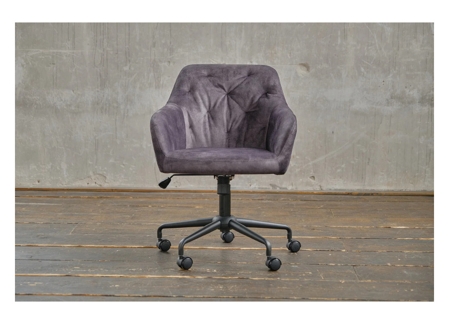 Kawola Silla de oficina KAWOLA KAYA, silla de escritorio de terciopelo, color antracita