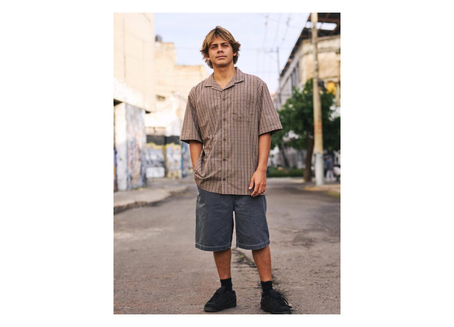 Quiksilver – Mercury Double Zero – Camisa de Manga Corta Beige Hombre