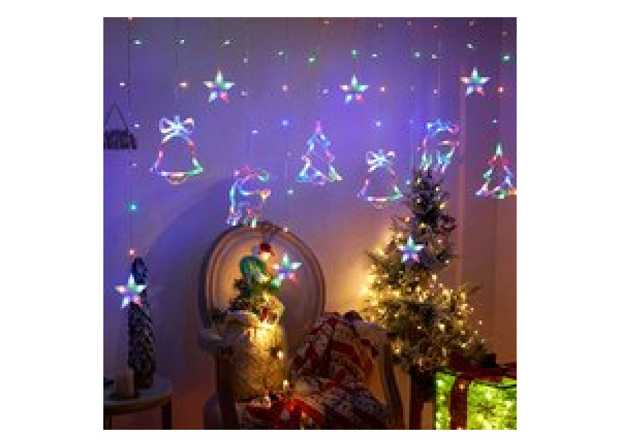 Aigostar Cortina de Luces con Control Remoto, 3×0.6m 120 LED Luces de Cadena de Cortina Navidad, 8 Modos