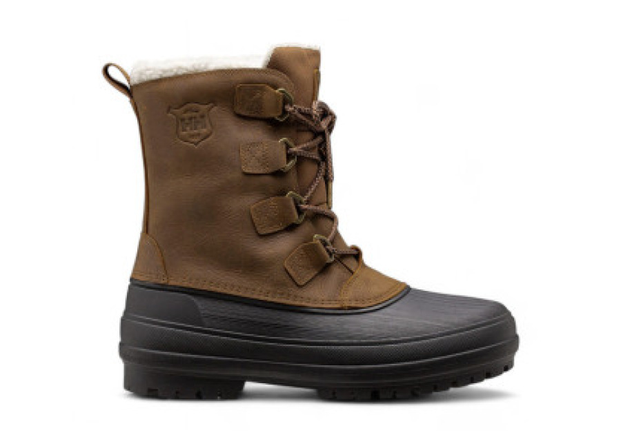 Zapatillas Helly Hansen para hombre. 11630 Botas de Piel Varanger Primaloft marrón (41), Plano, Cordones, Casua