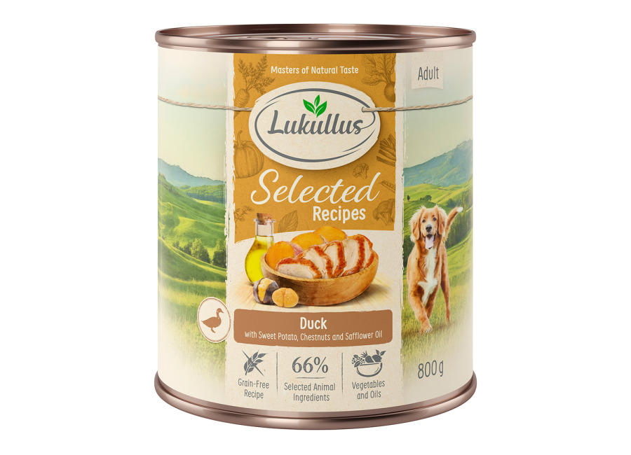 Lukullus Selected Recipes: corazón de pato delicioso – 24 x 800 g – Pack Ahorro