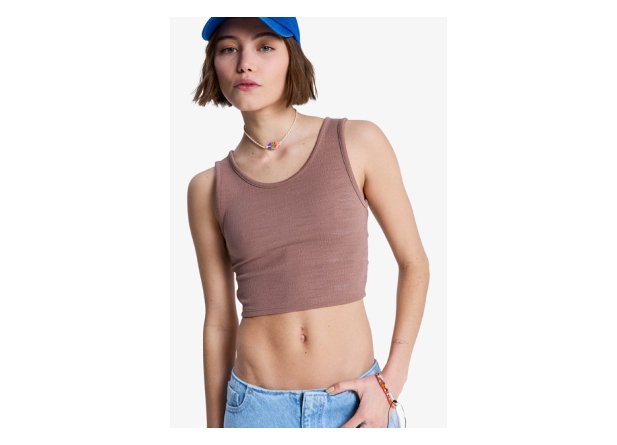 Roxy Good Keepsake – Top Crop Sin Mangas Marrón Mujer
