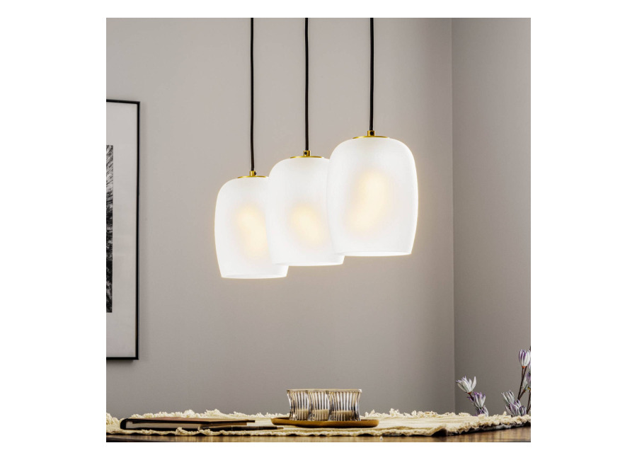 Lucande Lámpara colgante Lucande Taylan de 3 luces, alargada