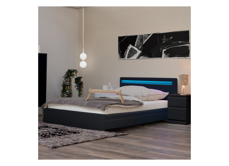 Home Deluxe Cama LED con cajones NUBE – 180 x 200 cm gris oscuro