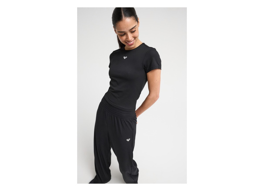Roxy Rise & Vibe – Camiseta deportiva de manga corta Negro Mujer