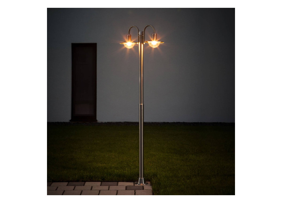 Lindby Farola Lindby Damion, 200 cm, 2 luces, E27, IP44
