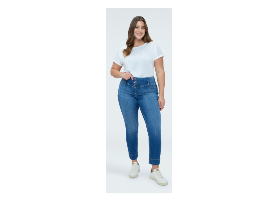 Fiorella Rubino Jeggings de denim con botones decorativo