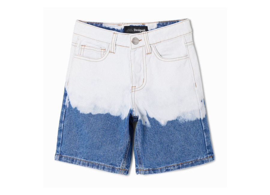 Desigual Bermudas denim desteñidas, Algodon, Azul, 3/4