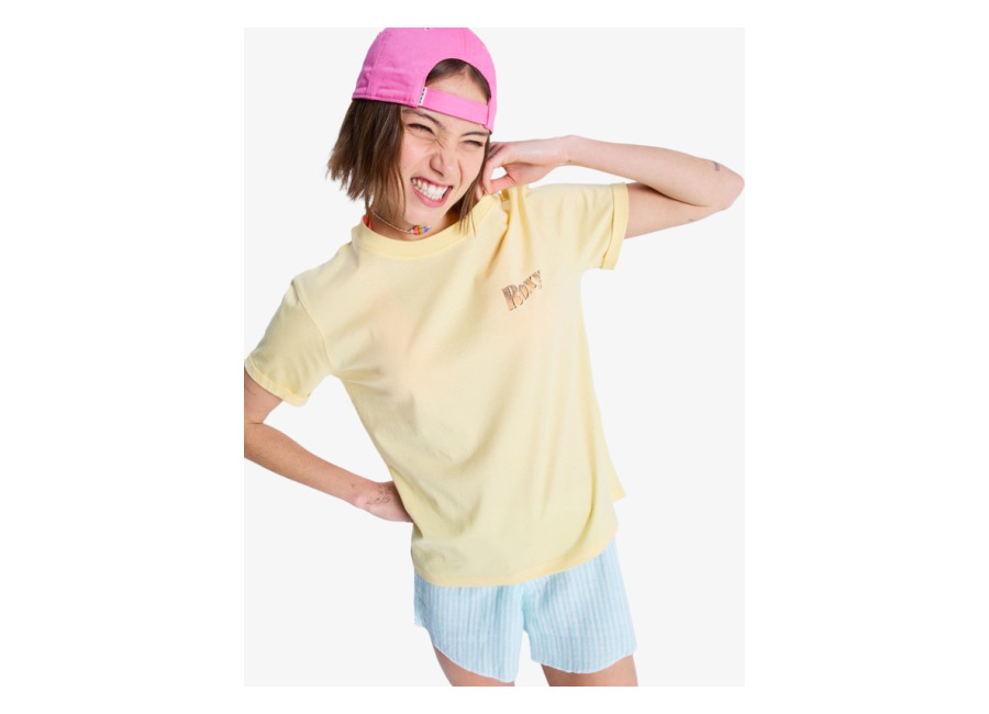 Roxy Oceanregular Poster – Camiseta de manga corta Amarillo Mujer